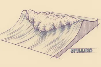 Spilling wave diagram showing the energy release pattern